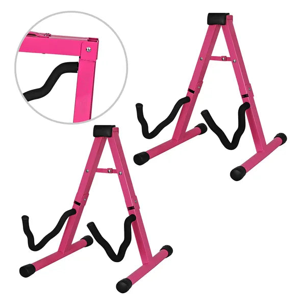 5 Core Guitar Stand 2PC A Frame W Soft Mousse bras antidérapant caoutchouc pour basse électrique acoustique