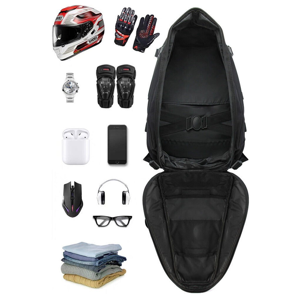 Siège arrière de moto Tail Bag Bagage de moto Sac à dos de rangement de casque gris