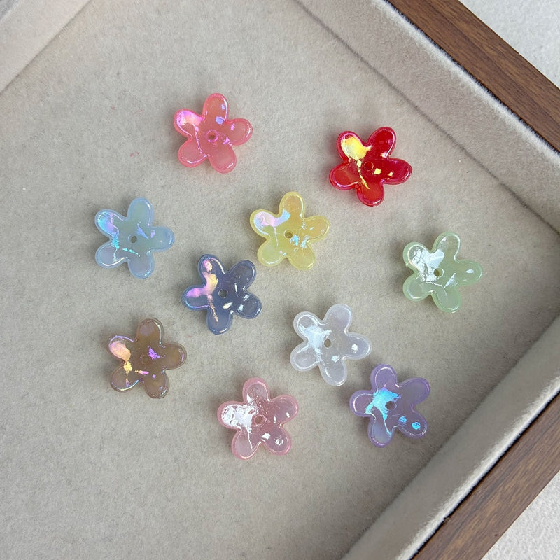 Perles de fleurs d'étoiles 5-Petal translucides