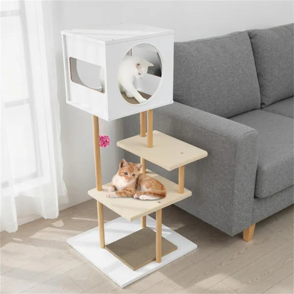 Arbre de chat multi-niveaux avec 2 tampons de graissage