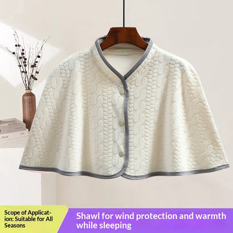 Autumn and Winter Island Velvet Cape-Style Châl