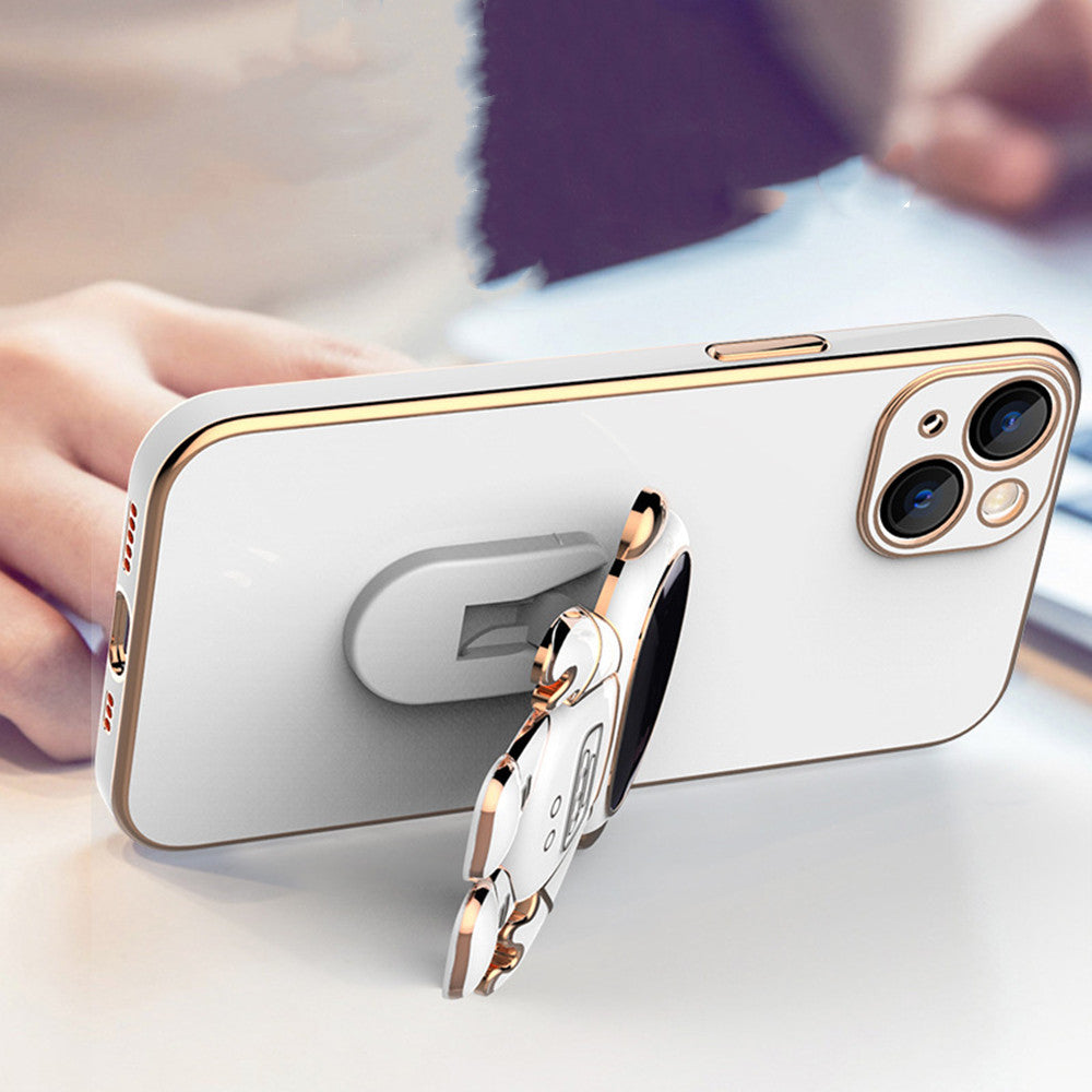 Étui de téléphone mobile Astronaute à trois dimensions All-inclusive Anti-fall Electroplating Brack