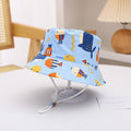Imprimé Bucket Chapeau mignon voiture Dinosaur Summer Beach Pure Cotton Chapeau pêcheur pour bébés
