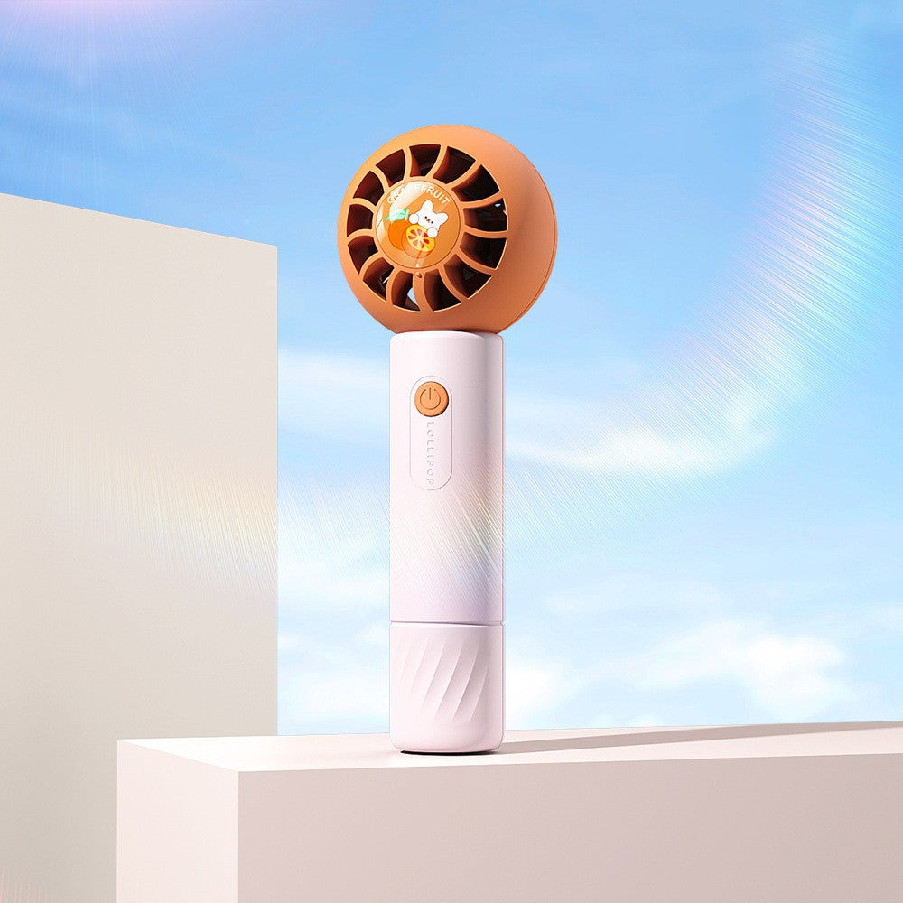 Mini ventilateur portable 3 vitesses Orange Purple USB rechargeable batterie intégrée 800-1000 mAh