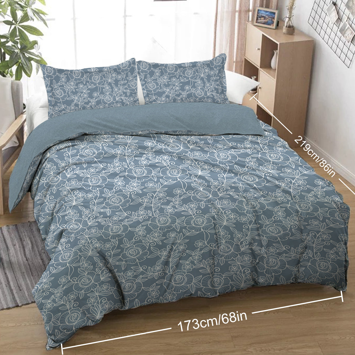 Ensemble de literie florale pour filles