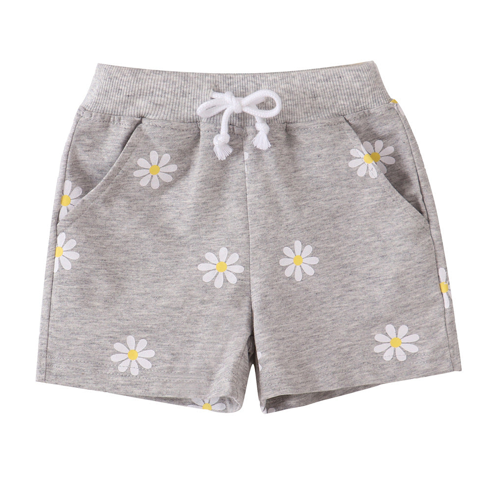 Filles' Light Gray Impression Petit Short Daisy