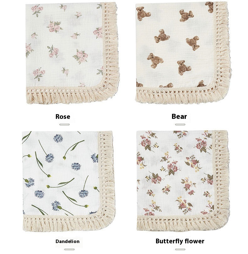 Crêpe de coton imprimé Couverture en tassel