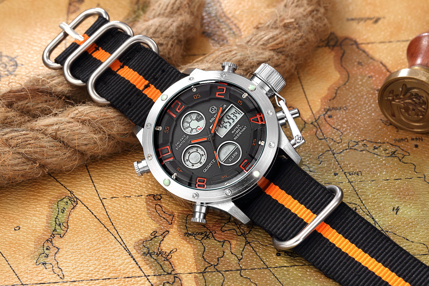 Fashionable Multifonctionnelle Waterproof Watch pour hommes