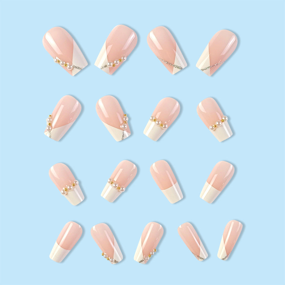 24 pièces de cercueil court en forme d'ongles artificiels français en forme de cercueil