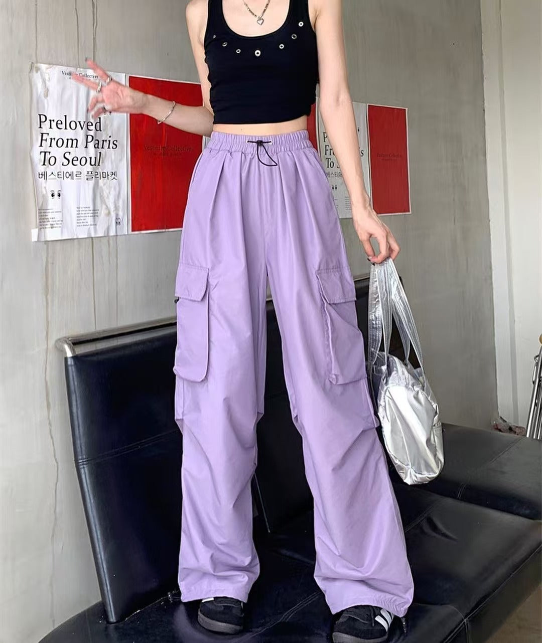 Pantalons de travail vintage de style américain pour hommes et femmes