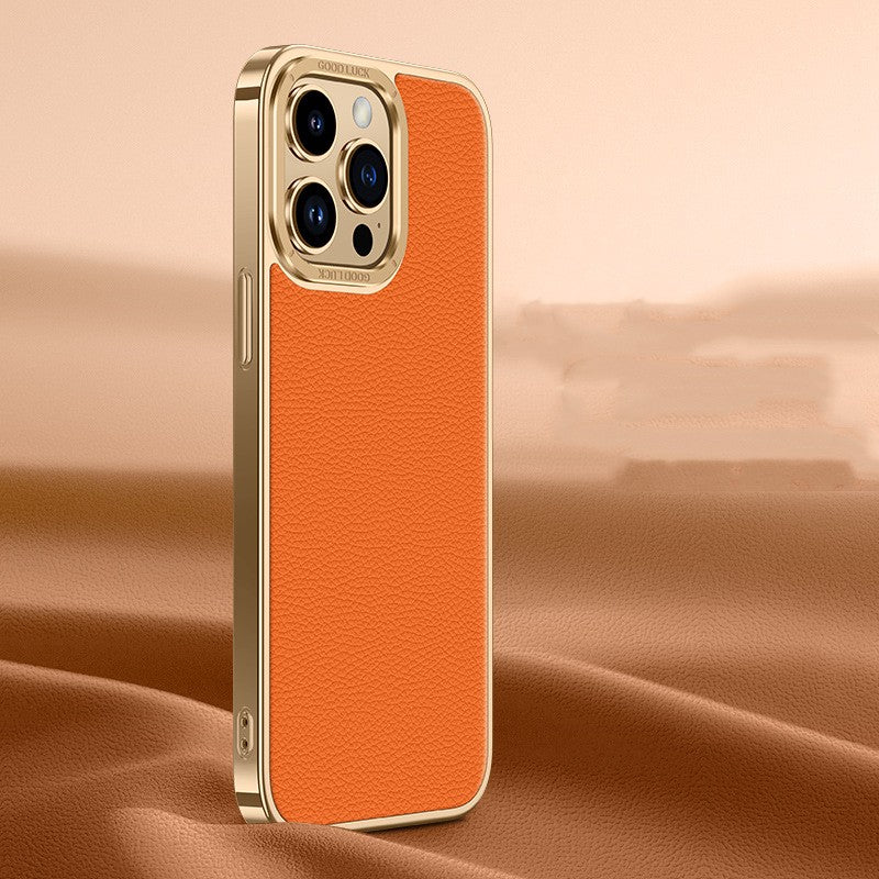 Étui de téléphone en cuir véritable Électrode souple