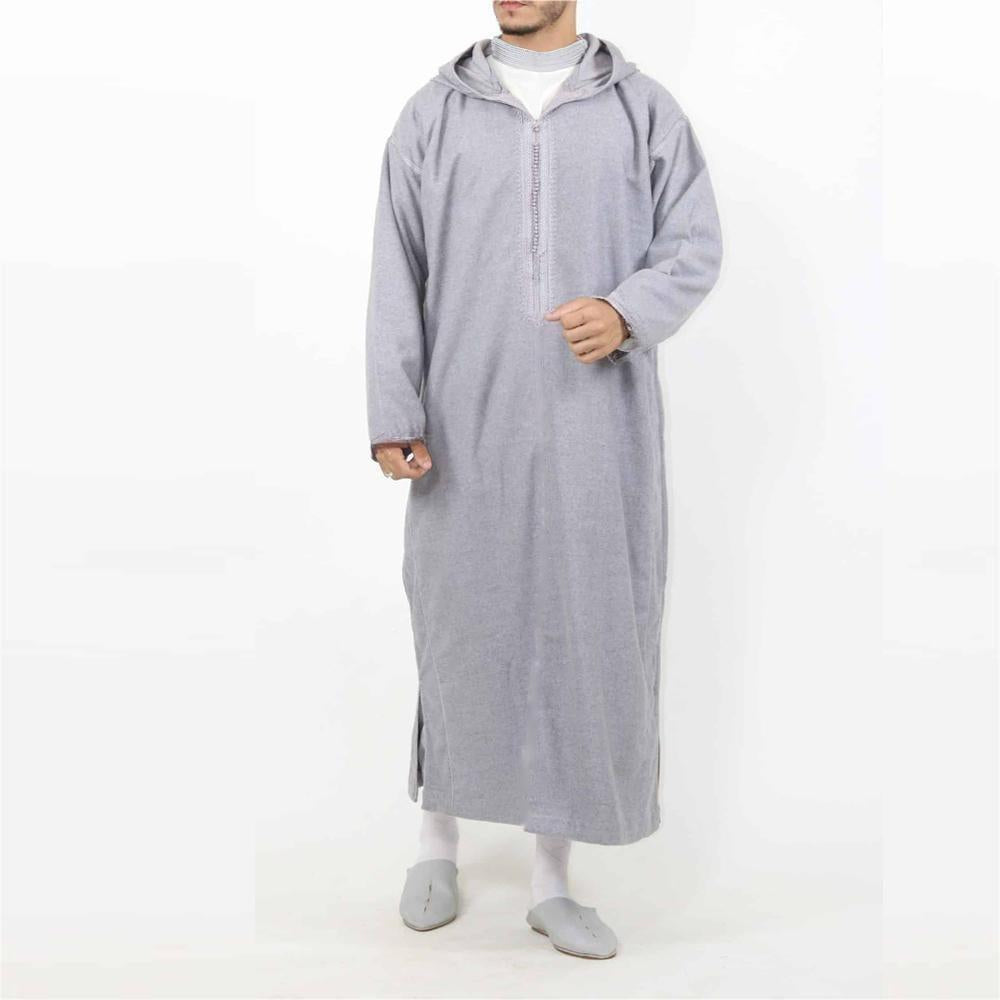 Chemise à capuche pour hommes de style arabe Robe musulmane