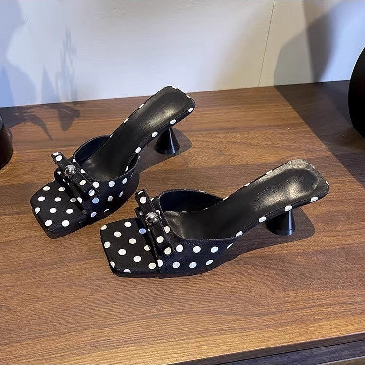 Summer Polka Dot Bow Pumps Robe de mode en plein air Versatile Confortable Sweet Wome