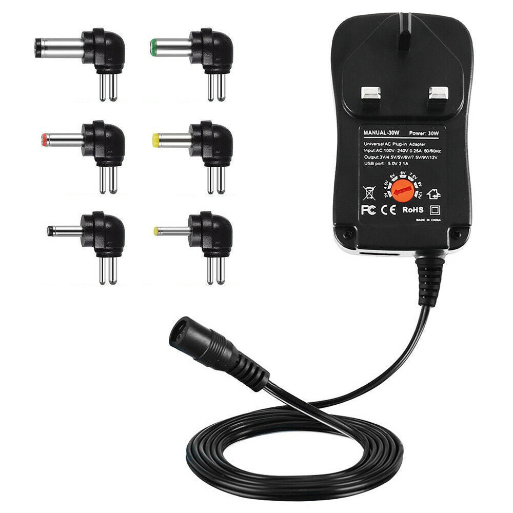 Universel 3-12V Adaptateur de tension réglable Chargeur d'alimentation USB AC DC
