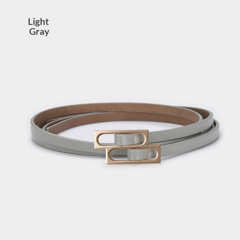 Ceinture en cuir casual rétro pour femmes avec double boucle