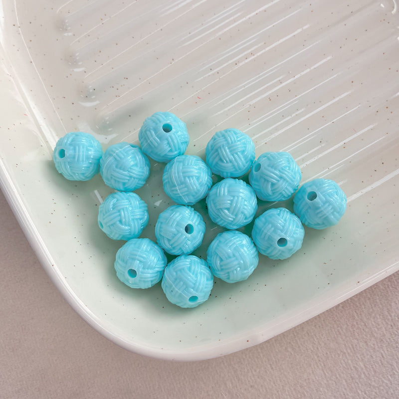 Perles d'espacement rond en acrylique texturé avec trou droit