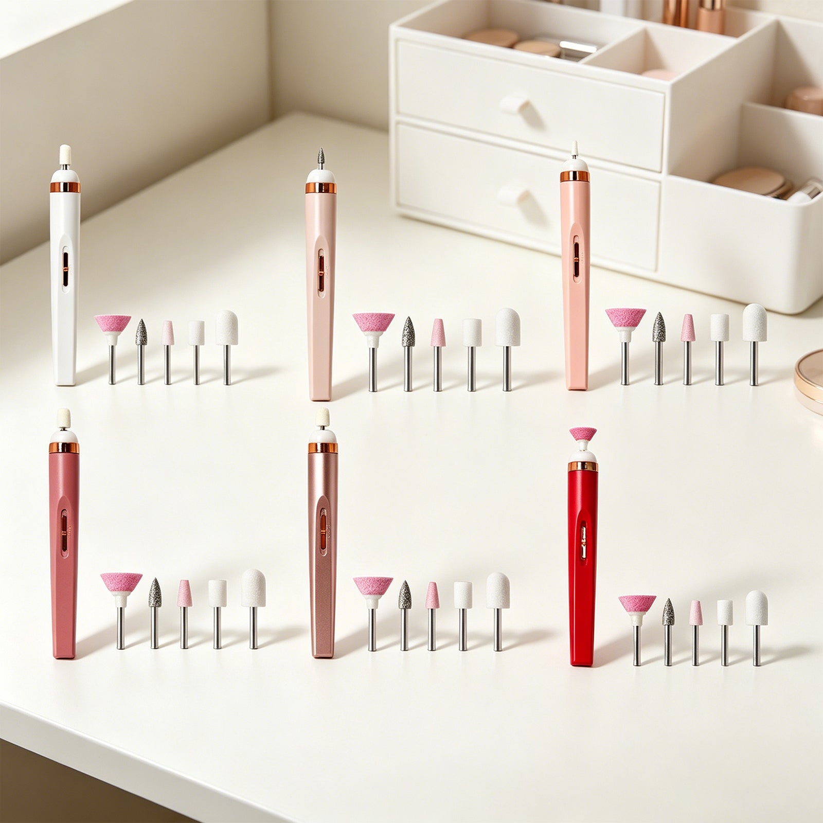 Perceuse électrique en or rose