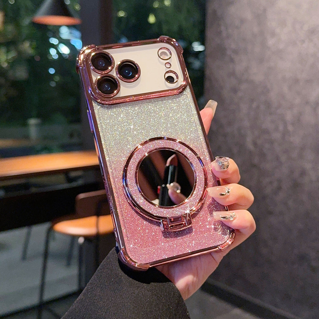 Étui de téléphone magnétique pour miroir de paillettes