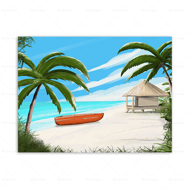 Affiche de voyage de la ville Peinture toile Art Décor