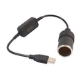 Câble d'adaptateur d'alimentation USB 5V à 12v Boost pour allume-cigarette noir