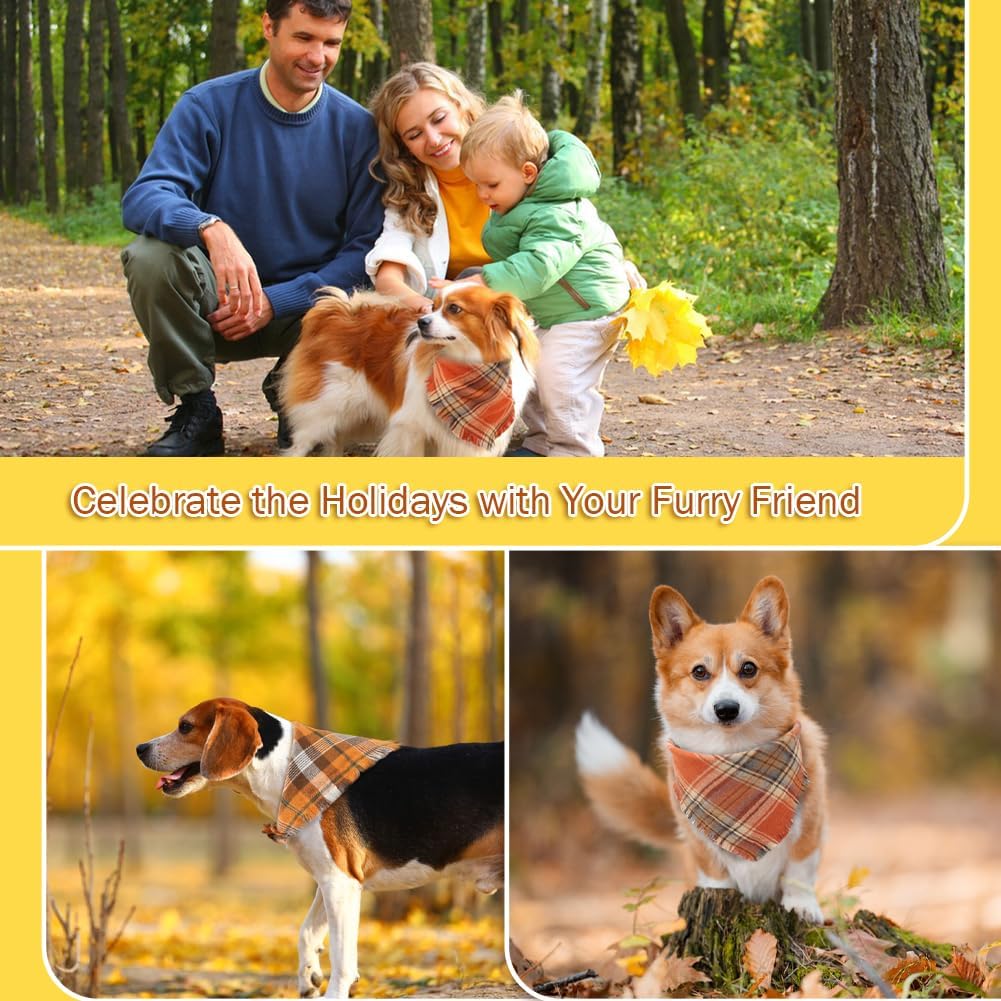 Bandana de chien d'automne Vivant avec des bords de tassels Classic Plaid Triangle Dog Apparel Accessori