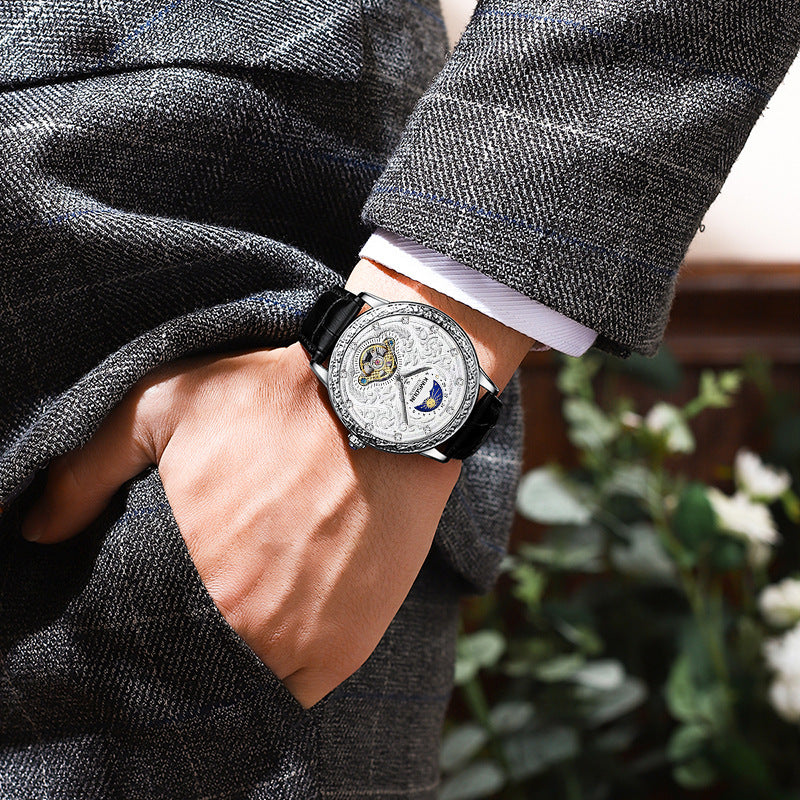 Tourbillon Montre mécanique haut de gamme hommes d'affaires