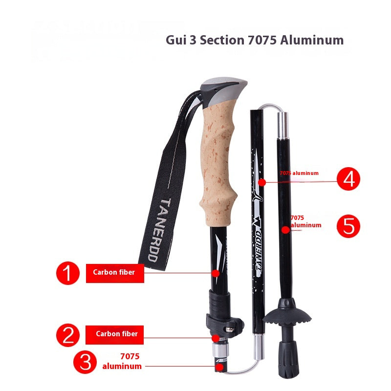 Outdoor Alpenstock Ultra léger Retractable Randonnée pliante