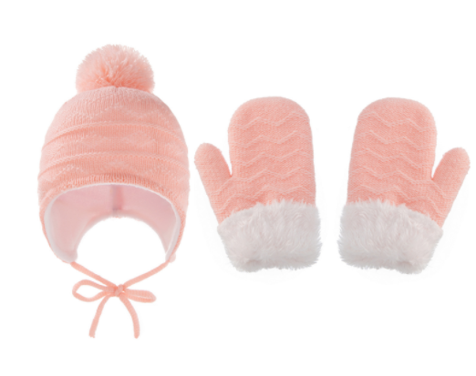 Ensemble de gants de garde d'oreilles pour enfants en laine solide et chaude