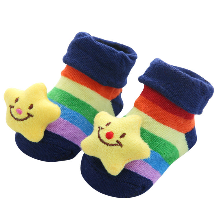 Chaussettes de plancher pour bébés non glissantes en coton caricature