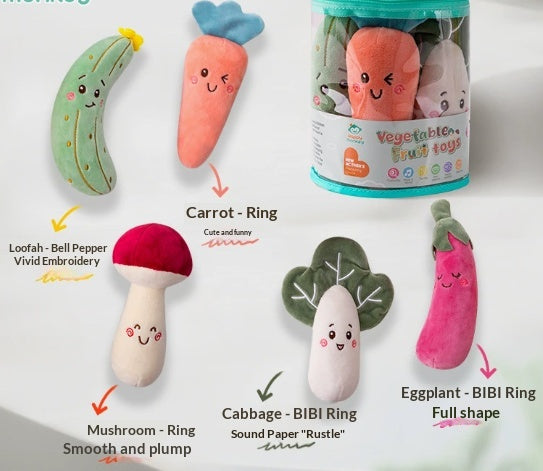 Cartoon Légumes et Fruits set Hand-Rattle Jouet bébé pour les mois d'entraînement de Grasping