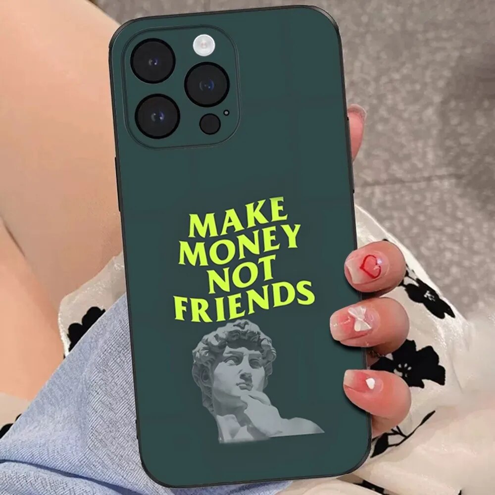 Cas de téléphone argent anglais noir