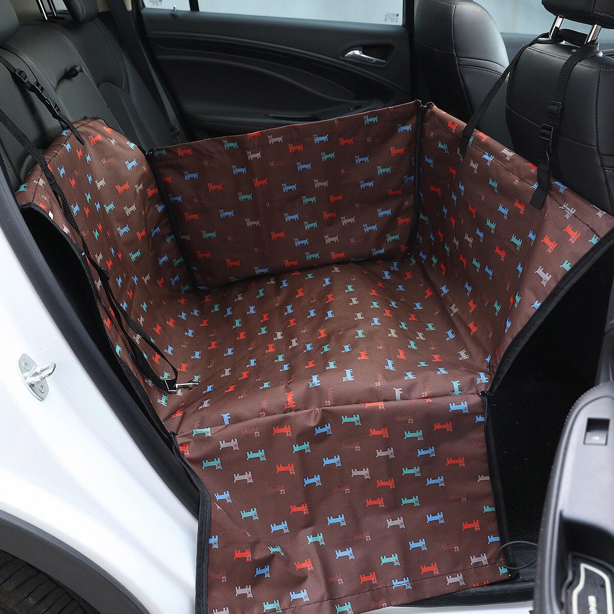 Imprimé arrière Double couche imperméable Pet Car Mat Pet Cat Dog Protection Pet Panier de suspension