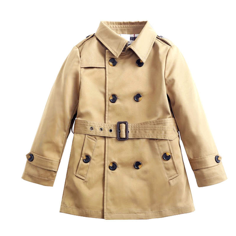 Manteau de trench de printemps pour enfants mi-longueur
