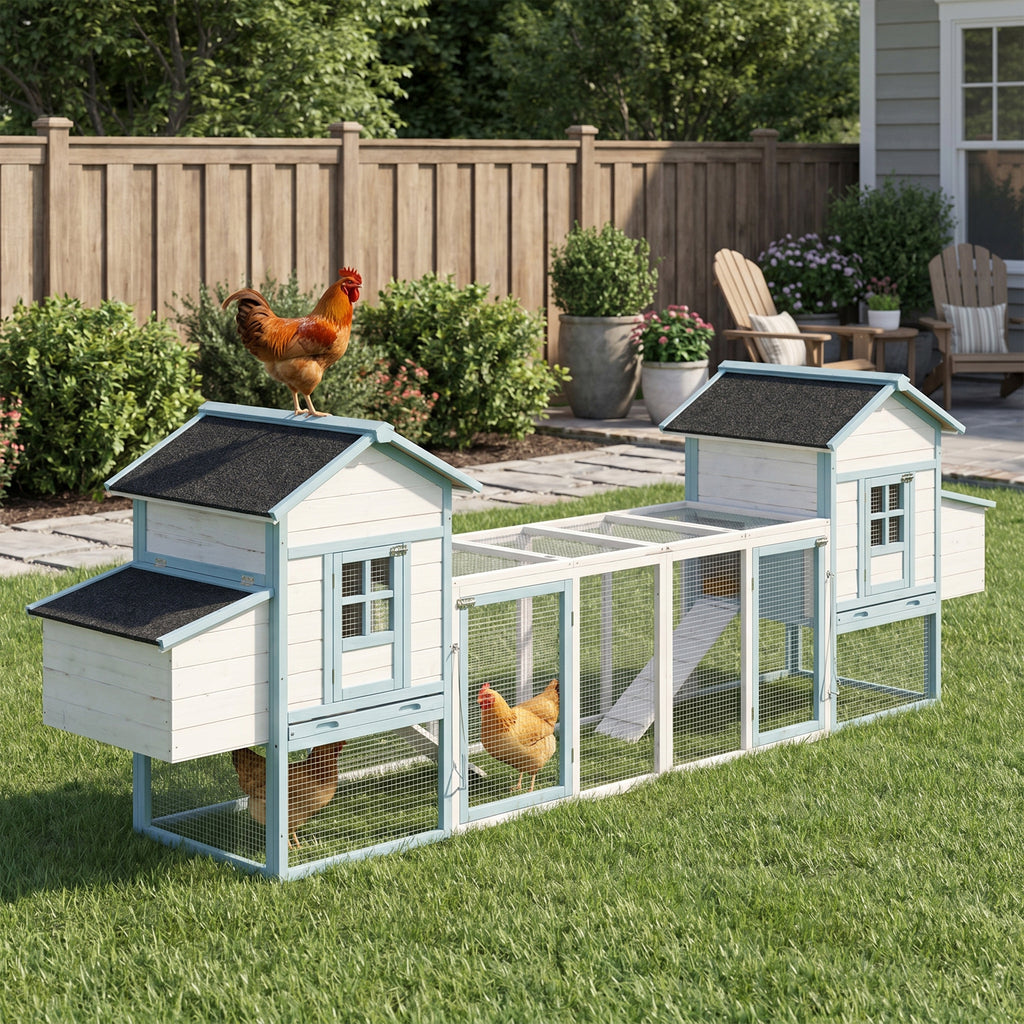 Coop grand poulet en bois avec double boîte de nidification