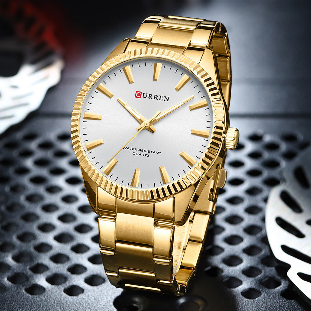 Men's Business Round Waterproof Pin Watch