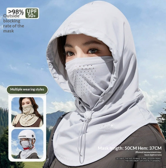 Masque de protection solaire pleine face Blocking UV Respirant Visage unique pour vélo