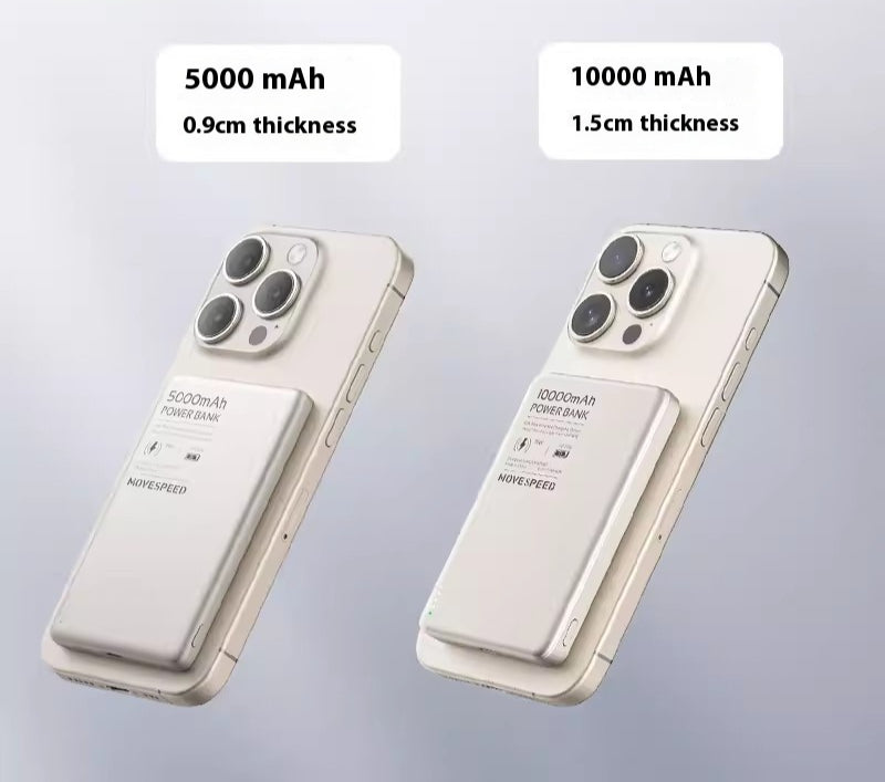 Téléphone portable magnétique transparent ultra-mince 15W Portable Wireless Power Bank