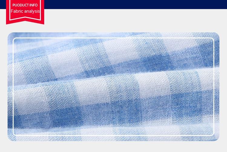 Chemise à manches courtes en coton bleu pour enfants