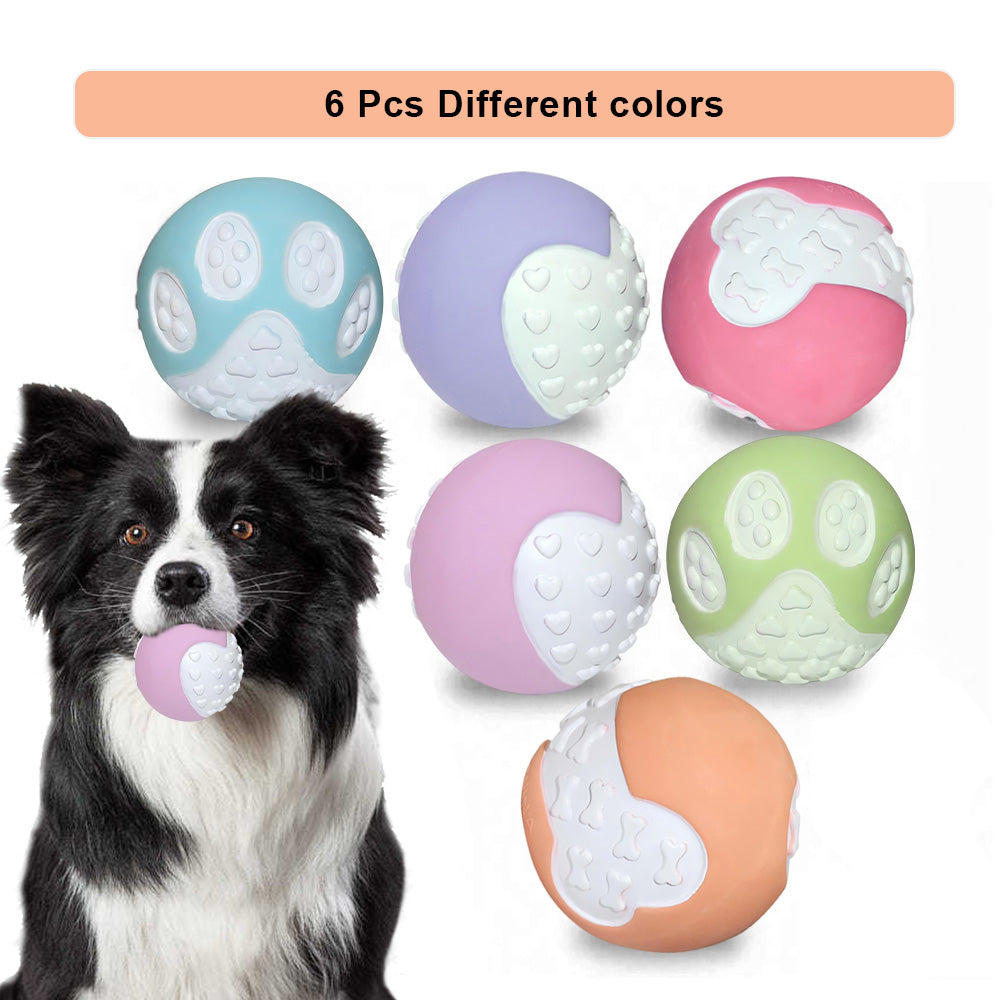 12 PCS Jouet de chien non toxique Balle en caoutchouc dur Balle de nettoyage solide de dents durables pour chécher et bonjour
