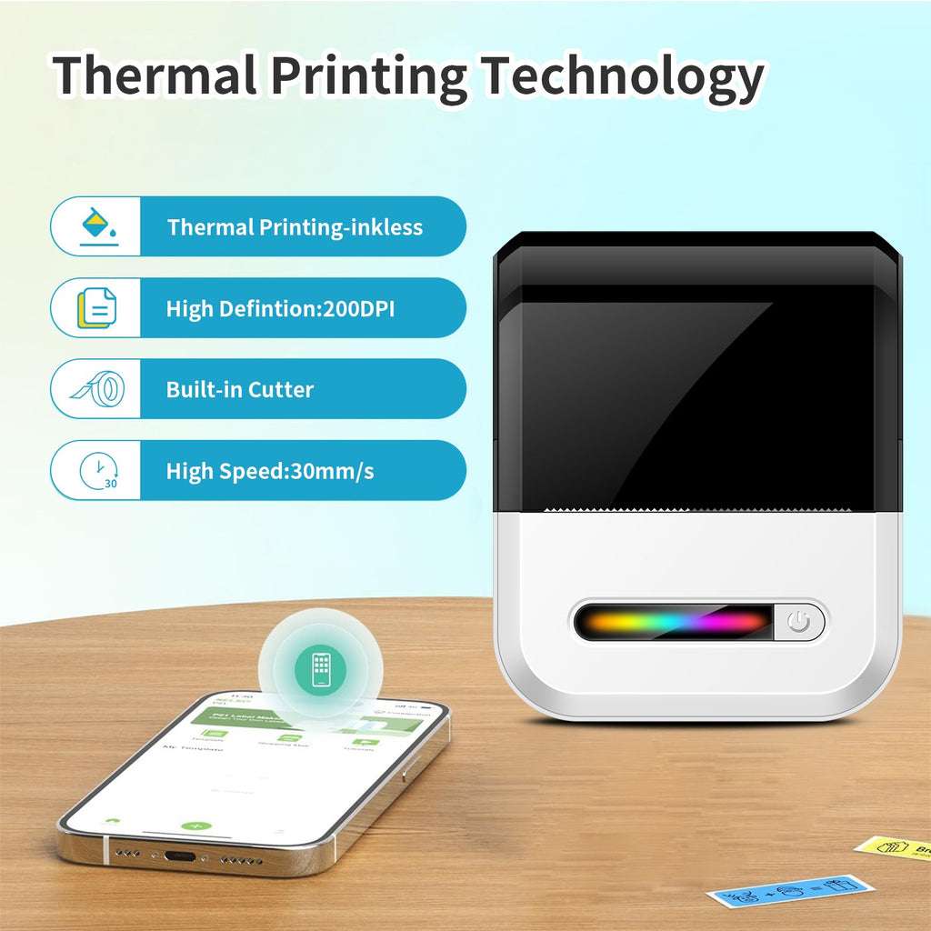 U1 Autocollant Compact Portable Imprimante thermique Bluetooth sans fil Pocket Mini Label Mak