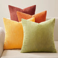 Accueil Couleur solide Long Stripe Corn Stripe Dos Oreiller rayé