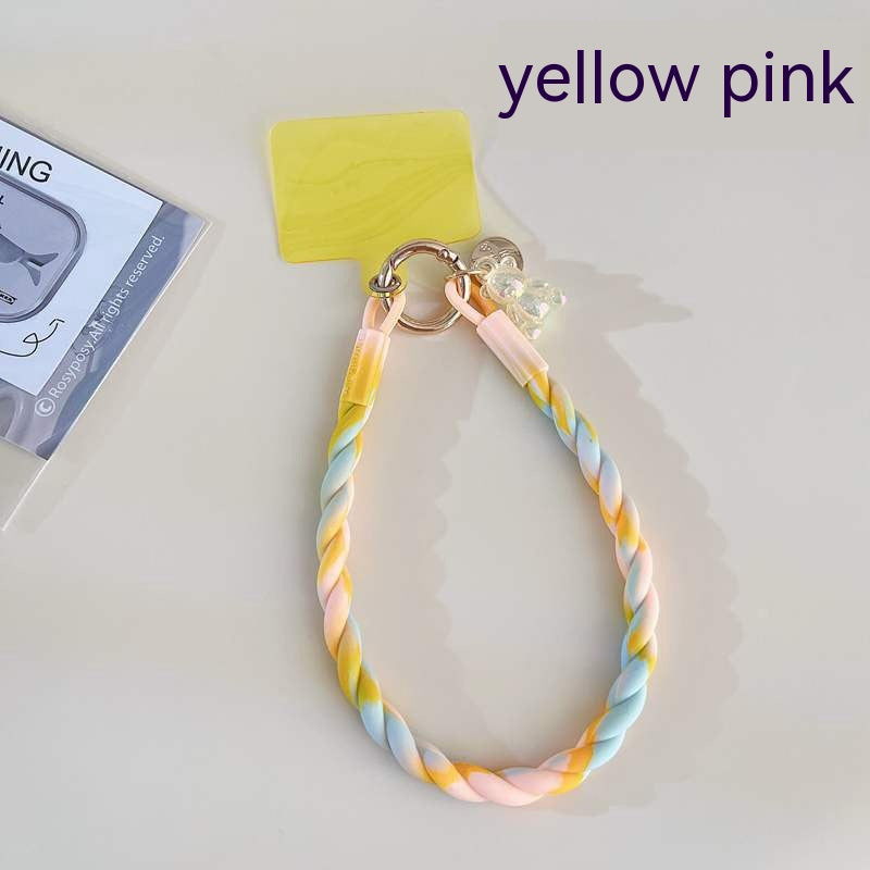 Coque de téléphone Lanyard Convient pour Silicone Split Lanyard Porte-clés Rope Court Téléphone mobile Pe