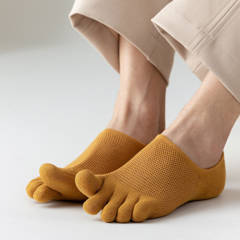 Désodorisant en coton pour hommes et chaussons respirantes à cinq orteils absorbant la sueur