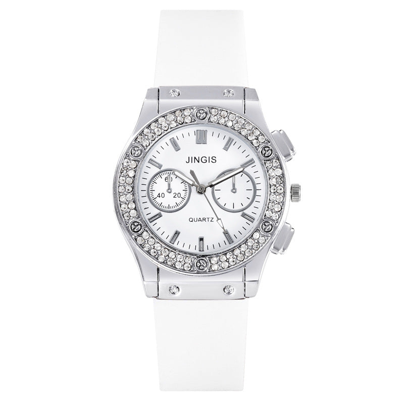 Montre bracelet en silicone Diamant d'affaires tout-match