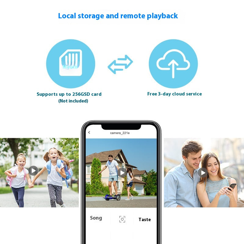 Caméra sans fil Home Sécurité HD Night Vision Mobile Phone Remote Voice Intercom