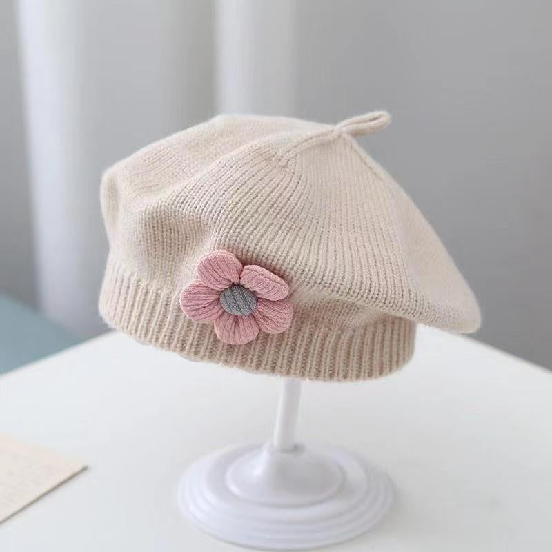 Chapeau bébé fille Béret tricoté en laine