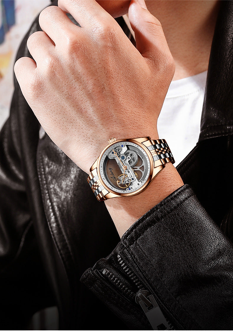 Cheveux de génération automatique de montres mécaniques Hollow