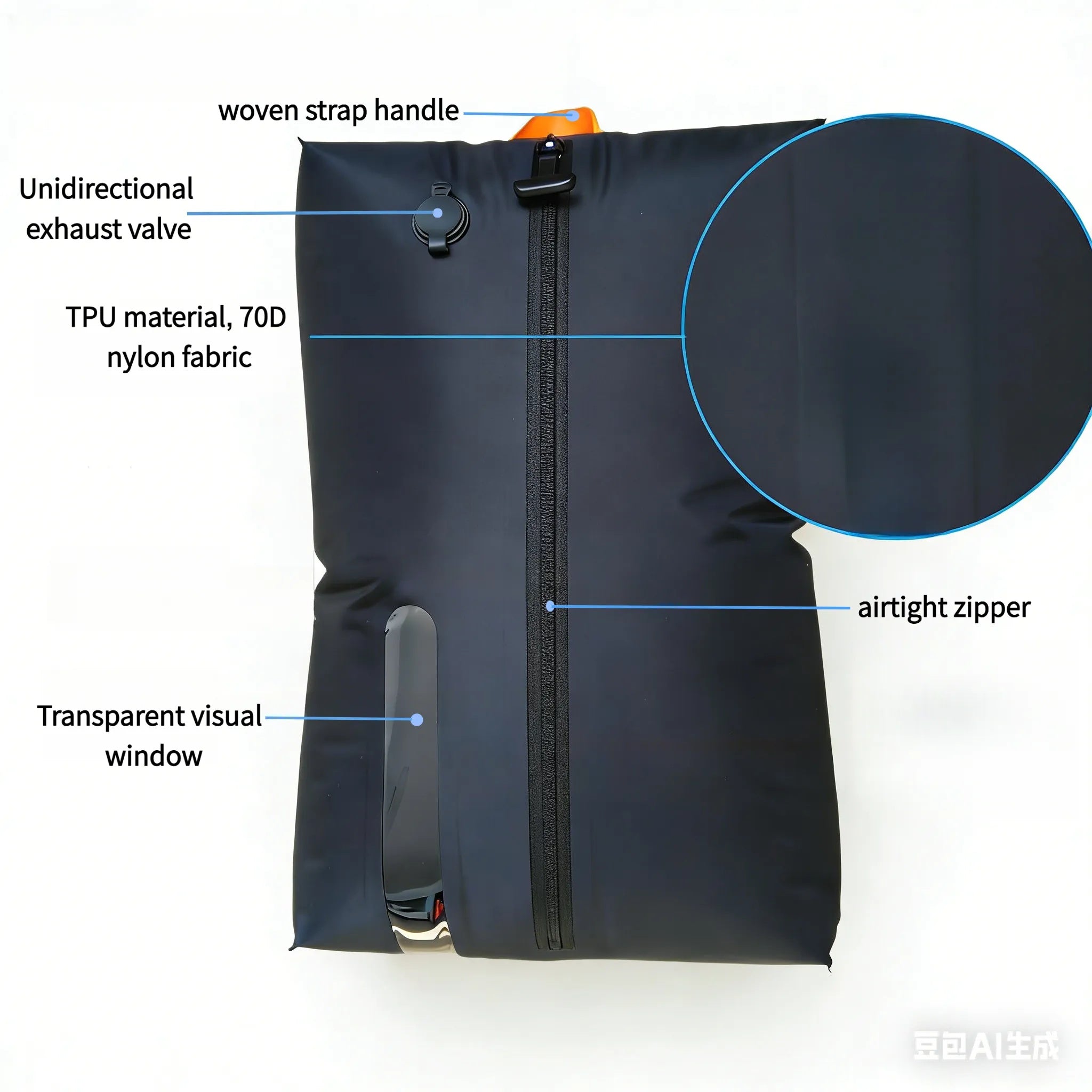 Sac à bagages multi-usages TPU Sac à compression sous vide Camping étanche Et à l'épreuve de l'humidité