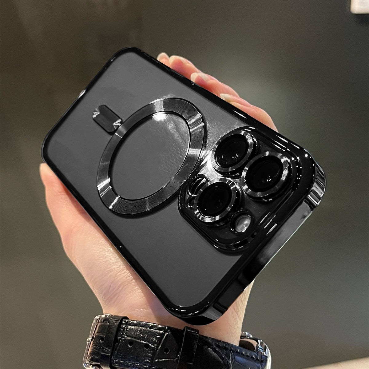 Mobile Phone Case Electroplated Magnetic Lens Clear Film Anti-drop