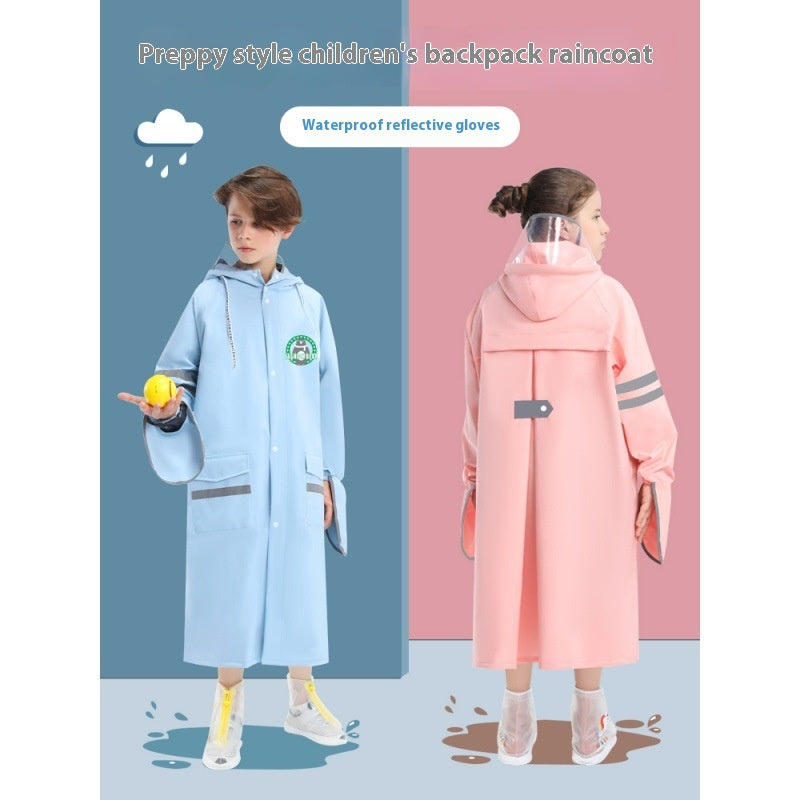 Enfants Raincoat Filles Garçons Élèves de l'école primaire Ceinture scolaire Sac scolaire Siège Moyen A